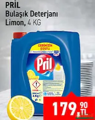 PRİL BULAŞIK DETERJANI LİMON 4 KG fiyat ve kampanya bilgisi